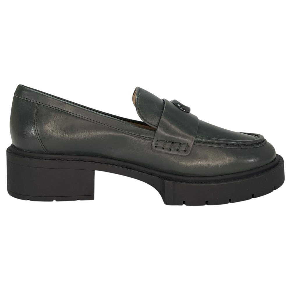 COACH Leah Amazon Green Leather Chunky Sole Womens Loafers Size 6.5B - Picture 5 of 12